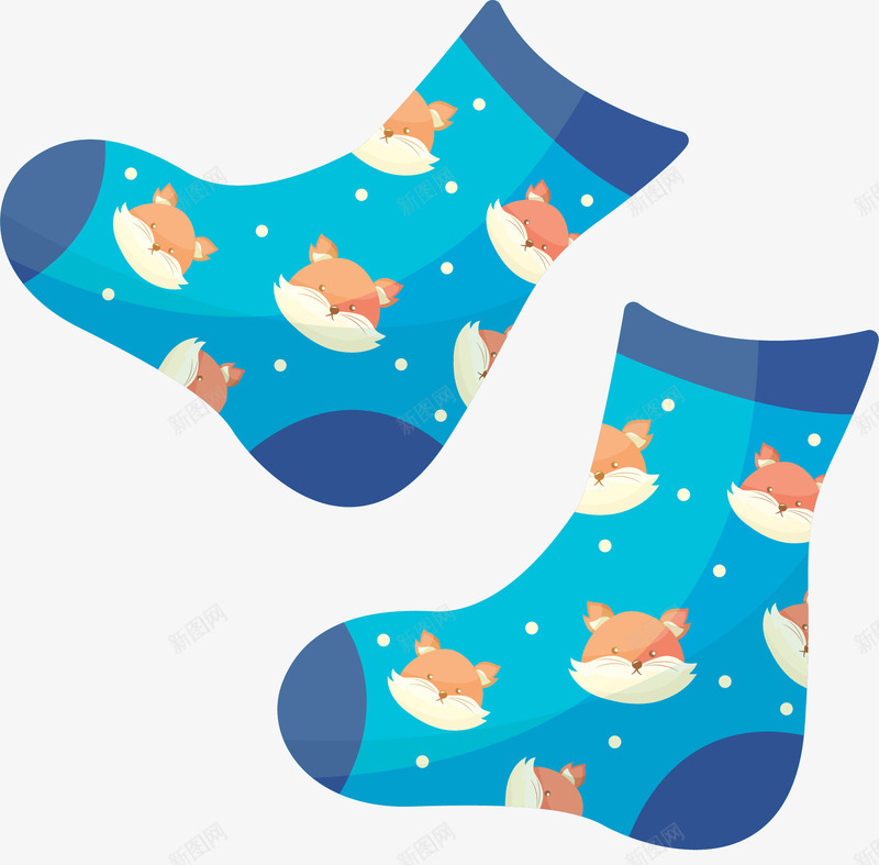 蓝色袜子png免抠素材_新图网 https://ixintu.com 卡通有趣 可爱 婴儿衣物 深蓝色 矢量图案 袜子