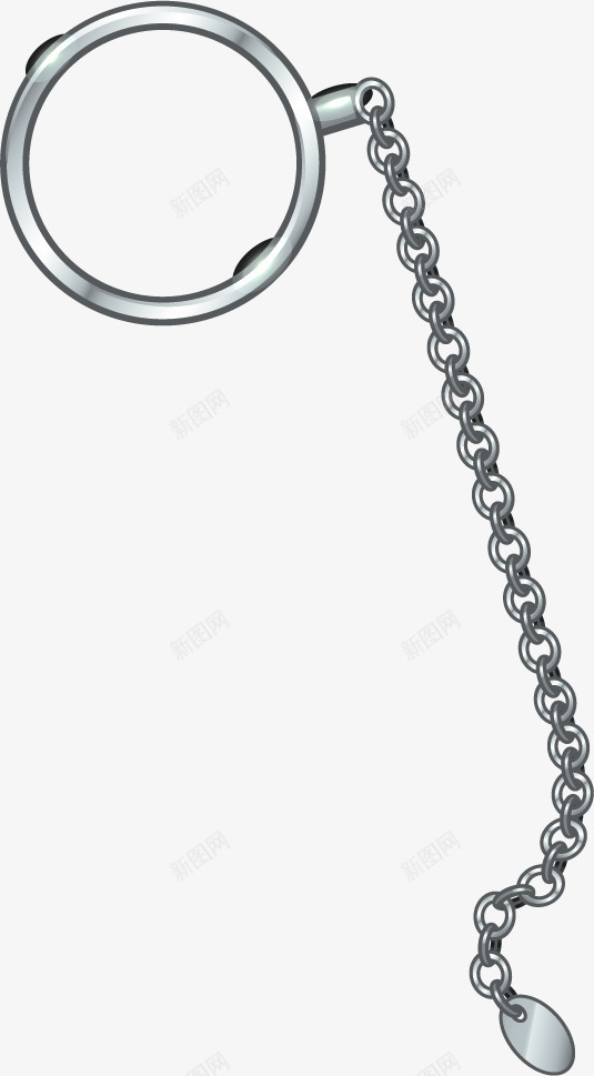 手绘质感的银色锁链png免抠素材_新图网 https://ixintu.com 质感 银色 锁链