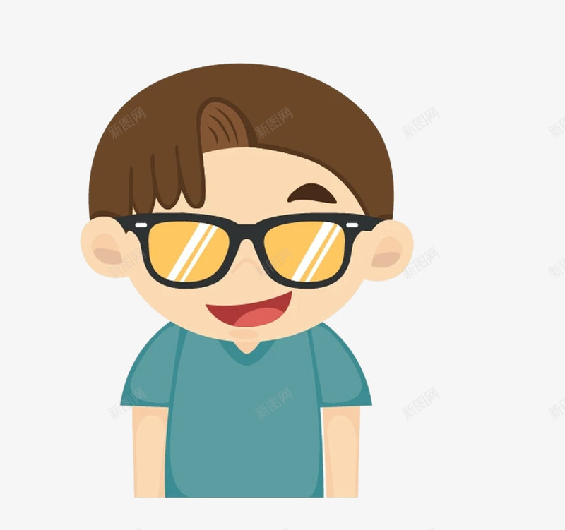 戴眼镜的小孩png免抠素材_新图网 https://ixintu.com png素材 卡通小孩 小孩 戴眼镜