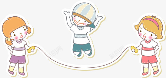 娱乐人物png免抠素材_新图网 https://ixintu.com 儿童 孩子 小孩 活动 跳绳