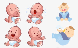 婴儿啼哭哭泣的婴儿卡通高清图片