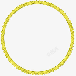 黄色花边圆环素材
