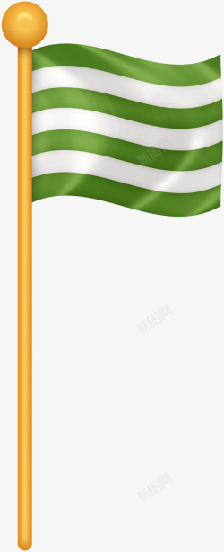 绿色漂亮卡通旗子素材