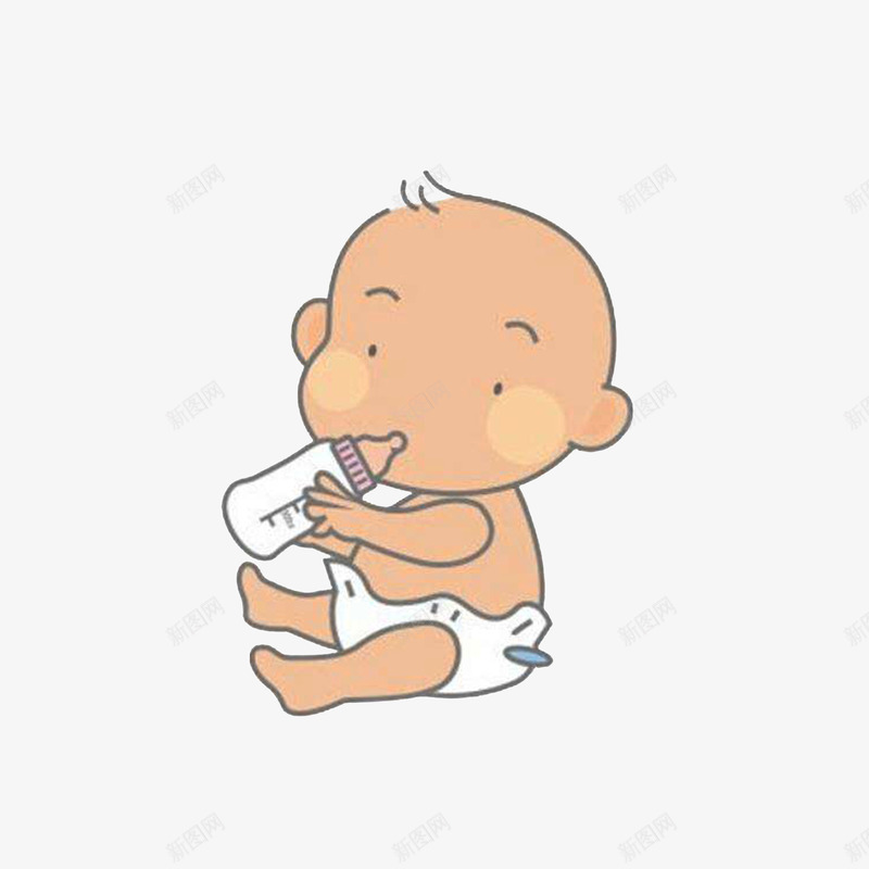 坐着喝奶的宝宝png免抠素材_新图网 https://ixintu.com 卡通手绘 喝奶的宝宝 坐着喝奶 小婴儿