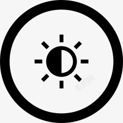 围着太阳的花黑色圆环包围着太阳图标高清图片