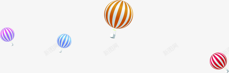 条纹白色热气球夏天png免抠素材_新图网 https://ixintu.com 夏天 条纹 热气球 白色