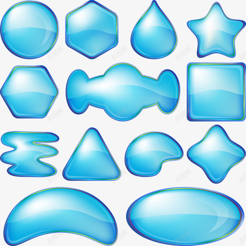 多类型水晶图案png免抠素材_新图网 https://ixintu.com 不同形状水晶 立体水晶素材 蓝色水晶素材