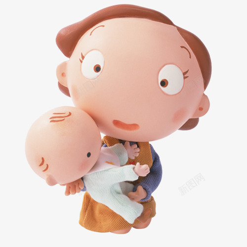 卡通妈妈抱婴儿png免抠素材_新图网 https://ixintu.com 卡通 妈妈 婴儿 抱