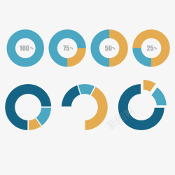 彩色圆环数据矢量图素材