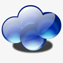 蓝色云朵水晶电脑桌面图标图标