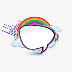 连接色圆环对话框彩虹色卡通圆环矢量图高清图片