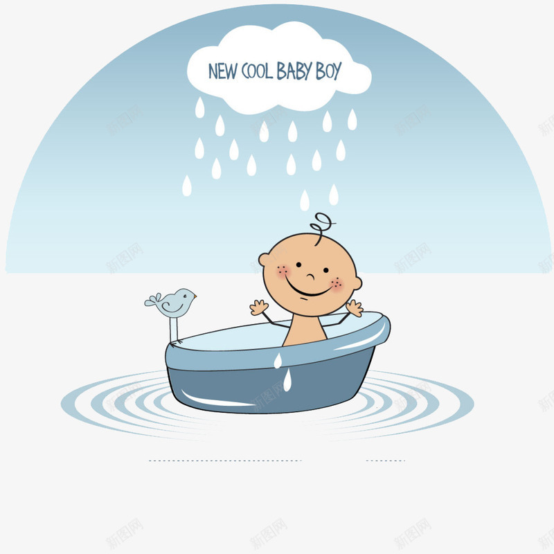婴儿在沐浴png免抠素材_新图网 https://ixintu.com 儿童 婴儿 婴儿沐浴