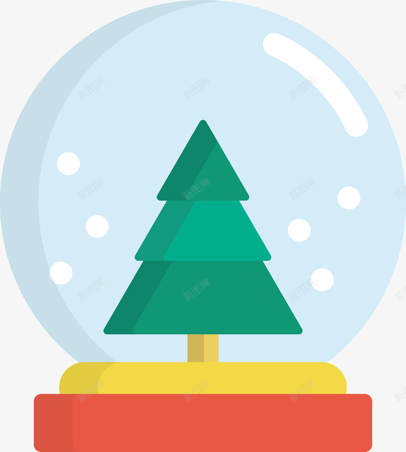 绿色植物水晶球png免抠素材_新图网 https://ixintu.com 圣诞礼物 水晶球 矢量植物 矢量水晶球 矢量礼物 绿色植物 透明