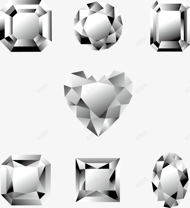 水晶钻石矢量图eps免抠素材_新图网 https://ixintu.com 水晶钻石PNG透明素材 矢量素材 装饰素材 设计素材 矢量图