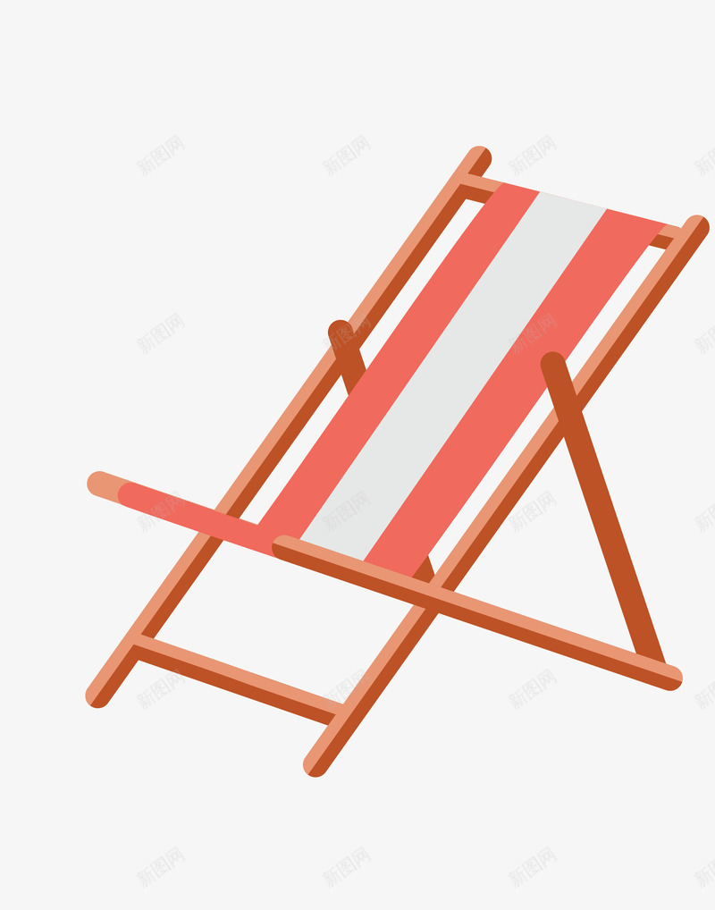 条纹沙滩椅png免抠素材_新图网 https://ixintu.com 夏季 椅子 沙滩椅 粉色条纹