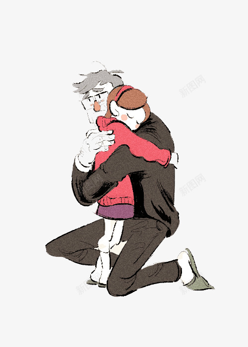 拥抱png免抠素材_新图网 https://ixintu.com 卡通 小女孩 怀抱 父女