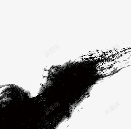 黑色泼墨毛笔艺术png免抠素材_新图网 https://ixintu.com 毛笔 泼墨 艺术 设计 黑色
