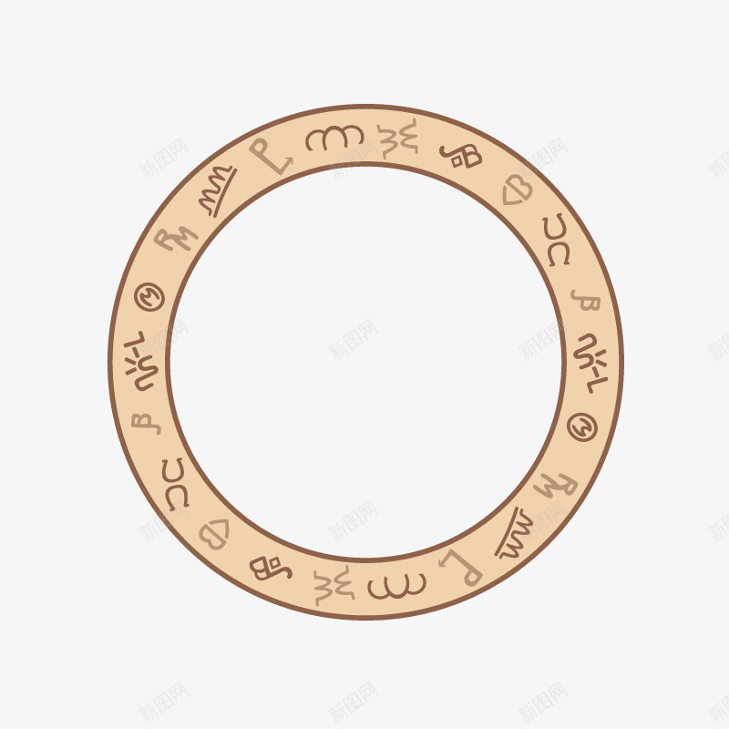 褐色圆环png免抠素材_新图网 https://ixintu.com 圆环 符号 褐色 边框