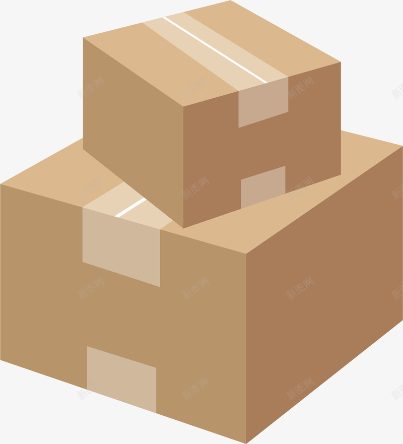 堆放在一起的纸箱png免抠素材_新图网 https://ixintu.com 两个纸箱 堆放的纸箱 快递 快递箱 矢量png 纸箱