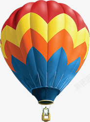 彩色条纹热气球装饰素材