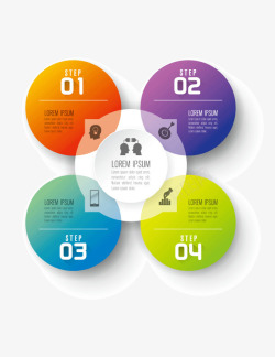 圆环透明信息分类ppt元素素材