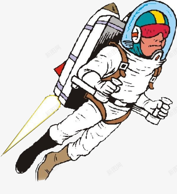 飞天宇航员png免抠素材_新图网 https://ixintu.com 卡通宇航员 彩绘 航天 飞行器