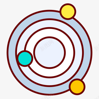 彩色手绘圆环星球元素图标图标