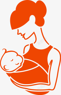 婴儿母亲节母抱婴剪影矢量图高清图片