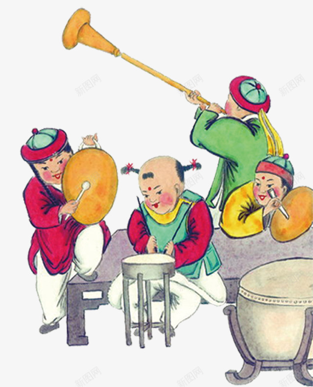 手绘演奏乐器的小孩们png免抠素材_新图网 https://ixintu.com 乐器 乐器演奏 小孩 手绘 演奏 演奏的小孩
