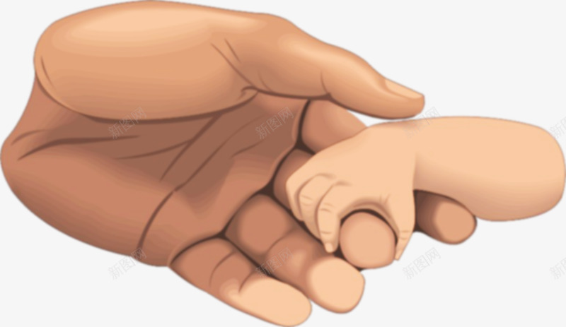 大手拉小手png免抠素材_新图网 https://ixintu.com 创意 卡通 婴儿的手 手绘 母亲的手