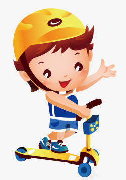 玩滑板车开心的笑开心的玩滑板车高清图片