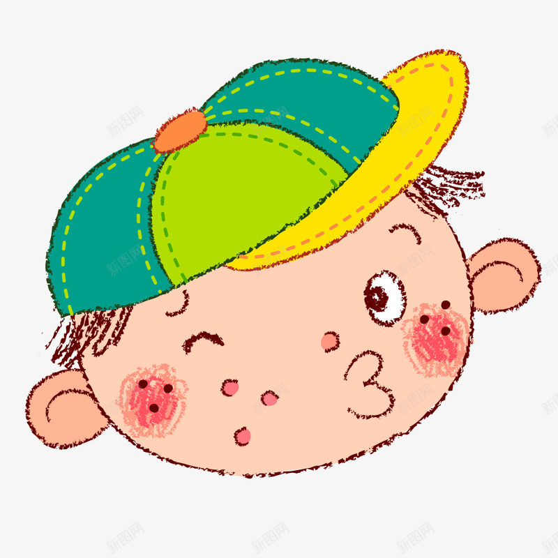 绿色帽子小孩头像矢量图ai免抠素材_新图网 https://ixintu.com 头像 小孩 帽子 绿色 矢量图