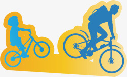 自行车背影骑单车的人矢量图高清图片