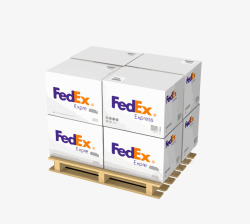 FEDEX箱子木质存货处高清图片