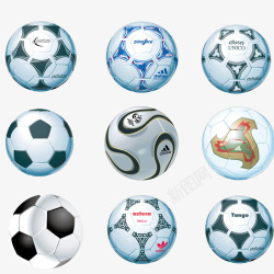 一堆足球运动器材合集高清图片