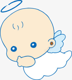 卡通婴儿天使婴儿蓝色天使素材