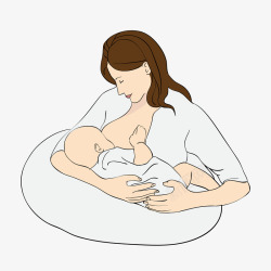 怀抱式母乳喂养矢量图素材