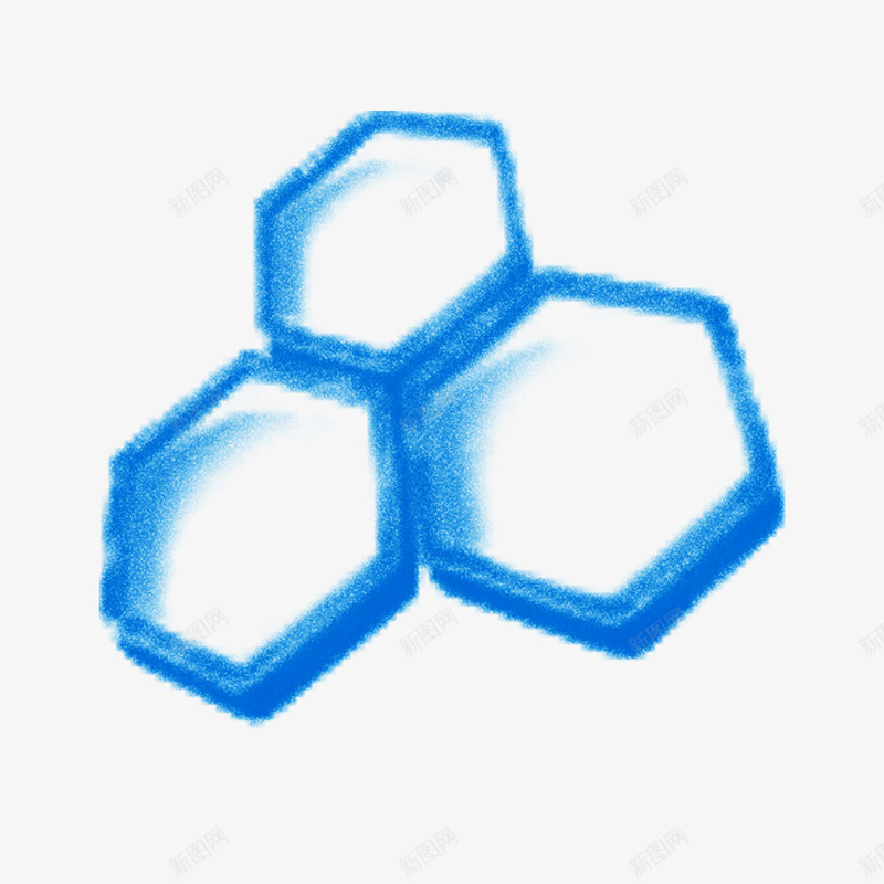 蓝色蜂窝格png免抠素材_新图网 https://ixintu.com 元素 免抠 图形 素材 菱形 蓝色 蜂窝 蜂窝格 装饰