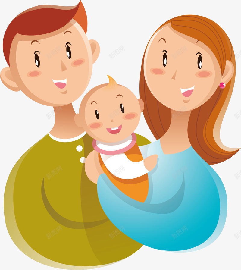 一家人元素png免抠素材_新图网 https://ixintu.com png 元素 卡通 婴儿 家属 父母