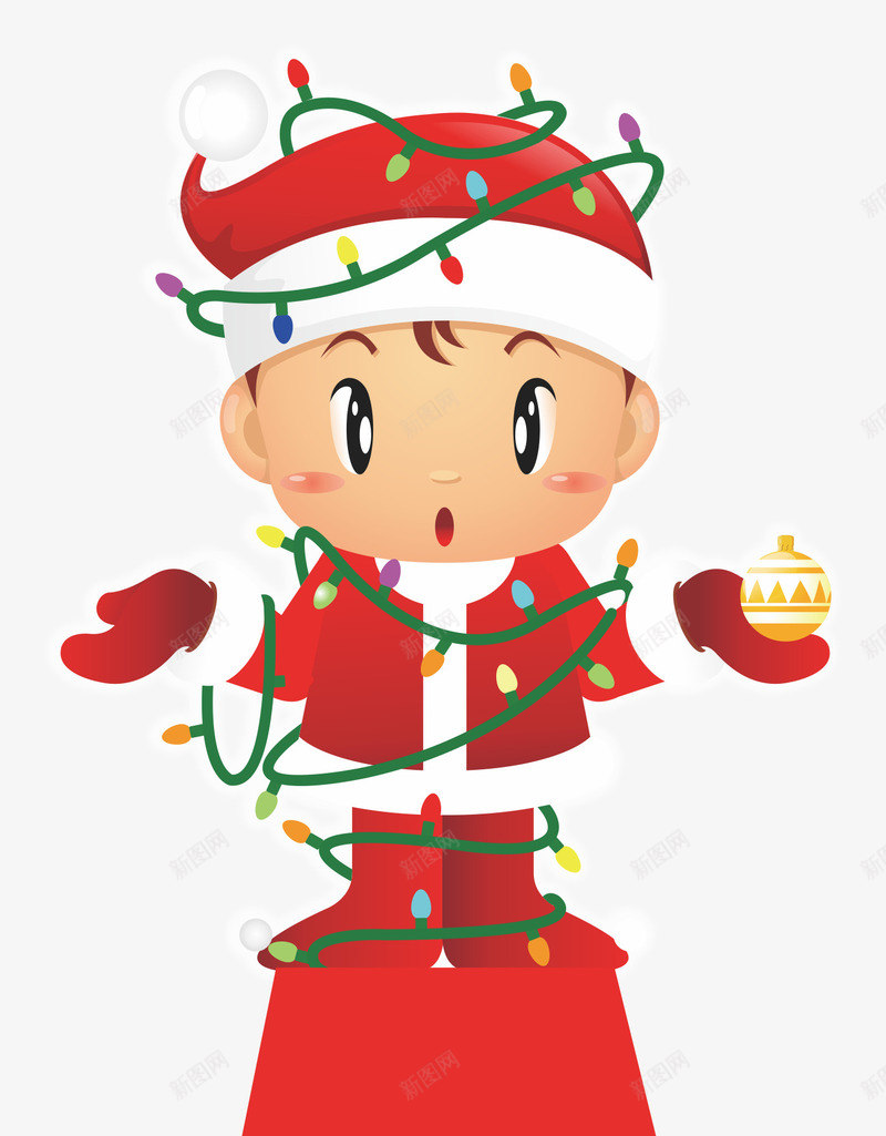 站着的人矢量图ai免抠素材_新图网 https://ixintu.com 卡通小孩 圣诞帽 小男孩 站着的人 装扮圣诞树 矢量图
