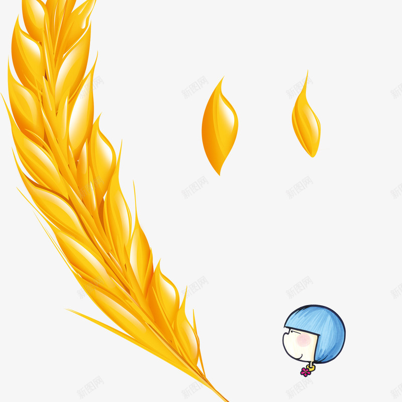 金色麦子png免抠素材_新图网 https://ixintu.com 卡通小孩 小麦 金麦 麦子