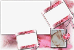 质感爱心粉色质感相框高清图片