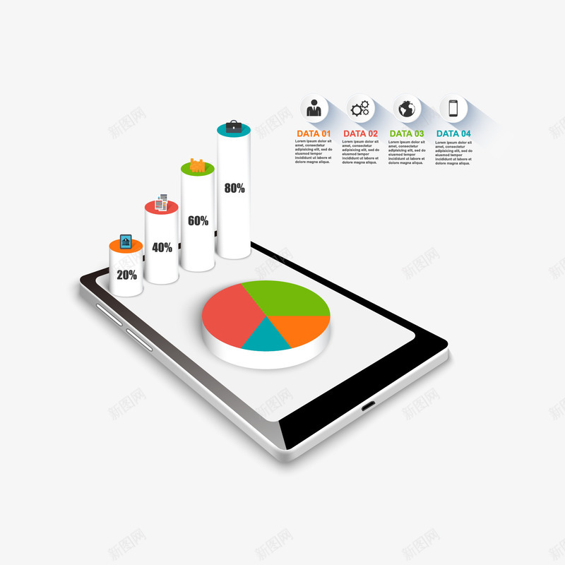 PPT元素png免抠素材_新图网 https://ixintu.com PPT图表 信息图表 信息标签 商务金融 图表元素 圆环标签 扇形标签 手机 演示图形 矢量PPT元素 矢量素材