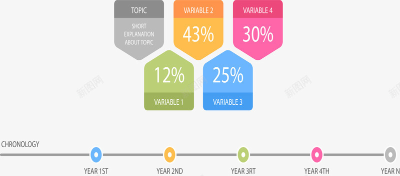 小彩旗数据图图标png_新图网 https://ixintu.com ppt图标 时间轴 矢量素材 统计分析