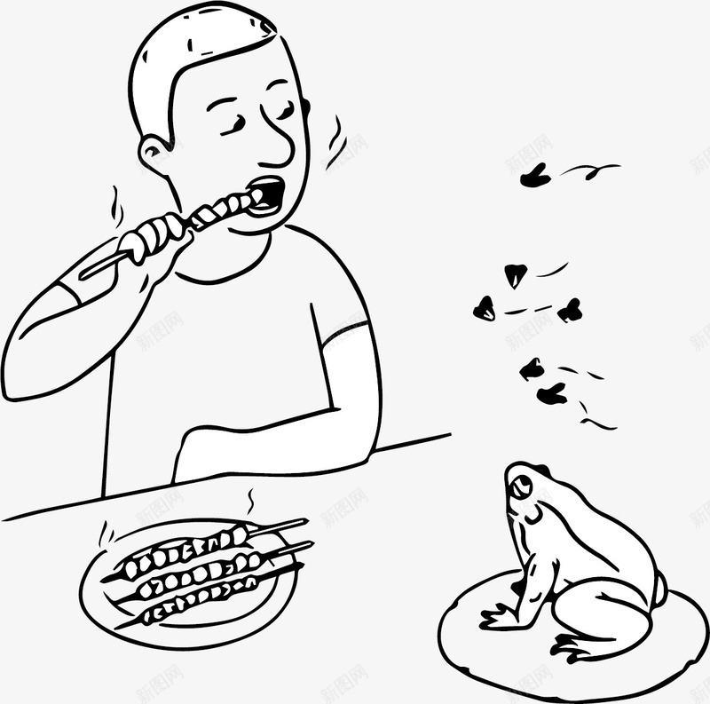 吃烤串的人png免抠素材_新图网 https://ixintu.com 人和青蛙 可口 大肉串 美味的烤串 诱人流口水 香气扑鼻
