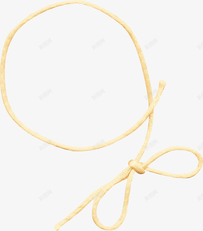 黄色绳子圆环png免抠素材_新图网 https://ixintu.com 打结绳子 绳子圆环 蝴蝶结绳子 黄色绳子