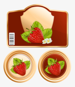 草莓标签素材