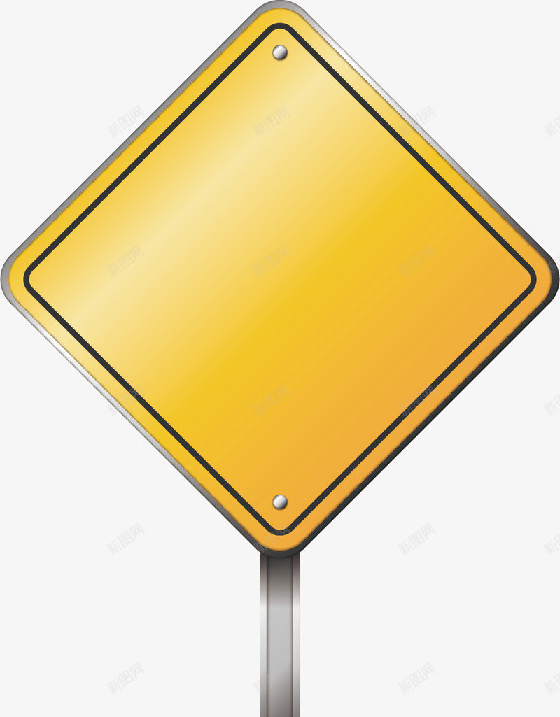 黄色的公路牌矢量图ai免抠素材_新图网 https://ixintu.com 公路牌 几何图形 菱形 警示 黄色 矢量图