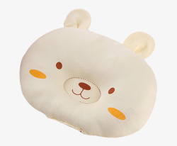 偏头定型枕卡通白色熊婴儿枕头高清图片