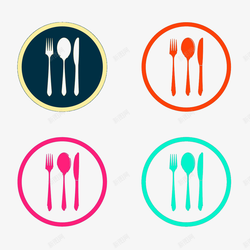 各种颜色的食材png免抠素材_新图网 https://ixintu.com 不同颜色的餐具 勺子 叉子 餐具